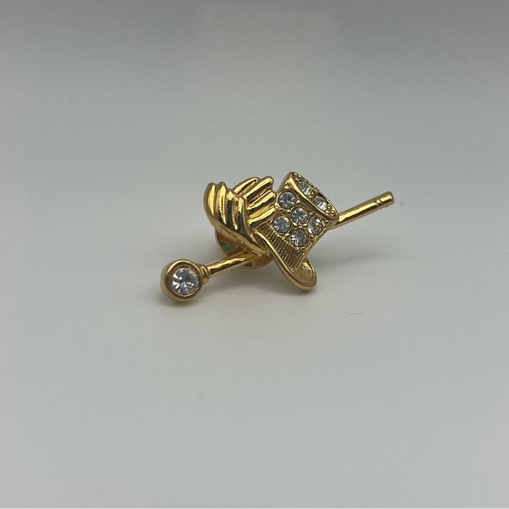 Top Hat and Cane Brooch Pin